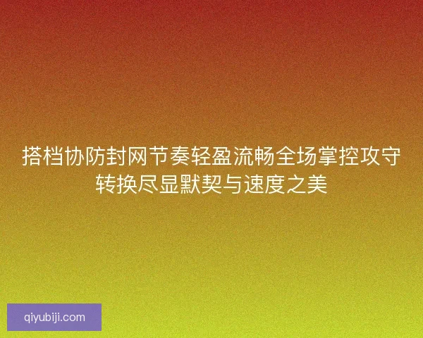 搭档协防封网节奏轻盈流畅全场掌控攻守转换尽显默契与速度之美